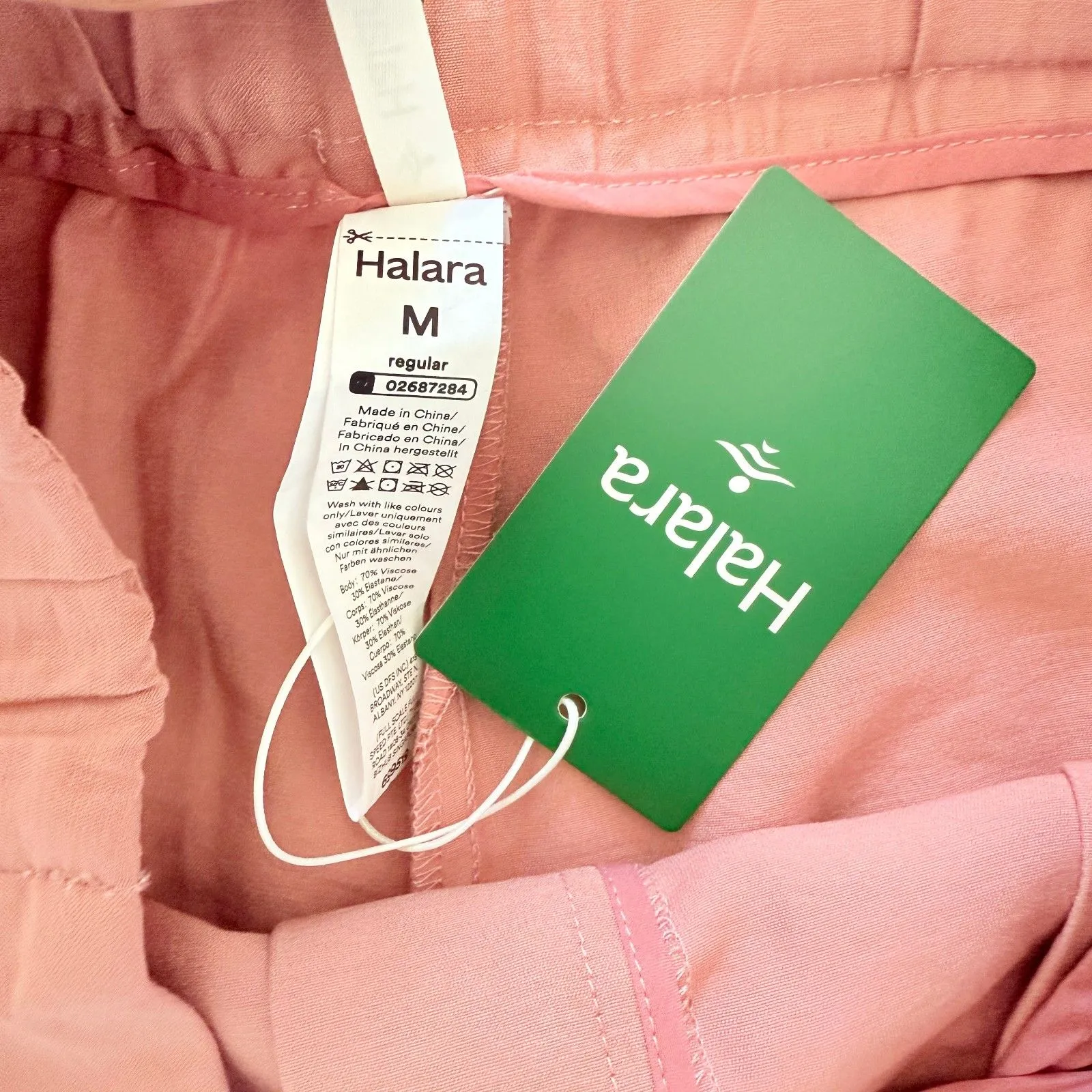 Halara Mid Rise Mauveglow Wide Leg Baggy Two Way Stretch Casual Pocket Pants M - Image 5