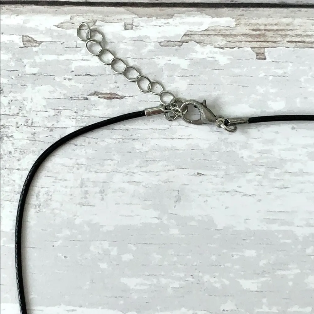 Teal Stone Cross Necklace Jewelry Silver Heart Women’s NEW Blue - Image 3