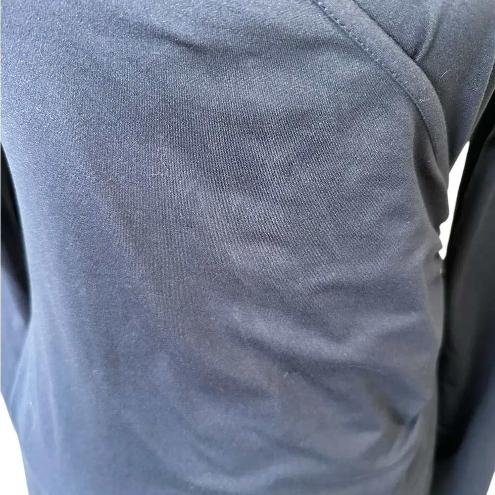 Elegant‎ Navy Blue Long Sleeve Wrap Style Polyester Dress Size XL - Image 3