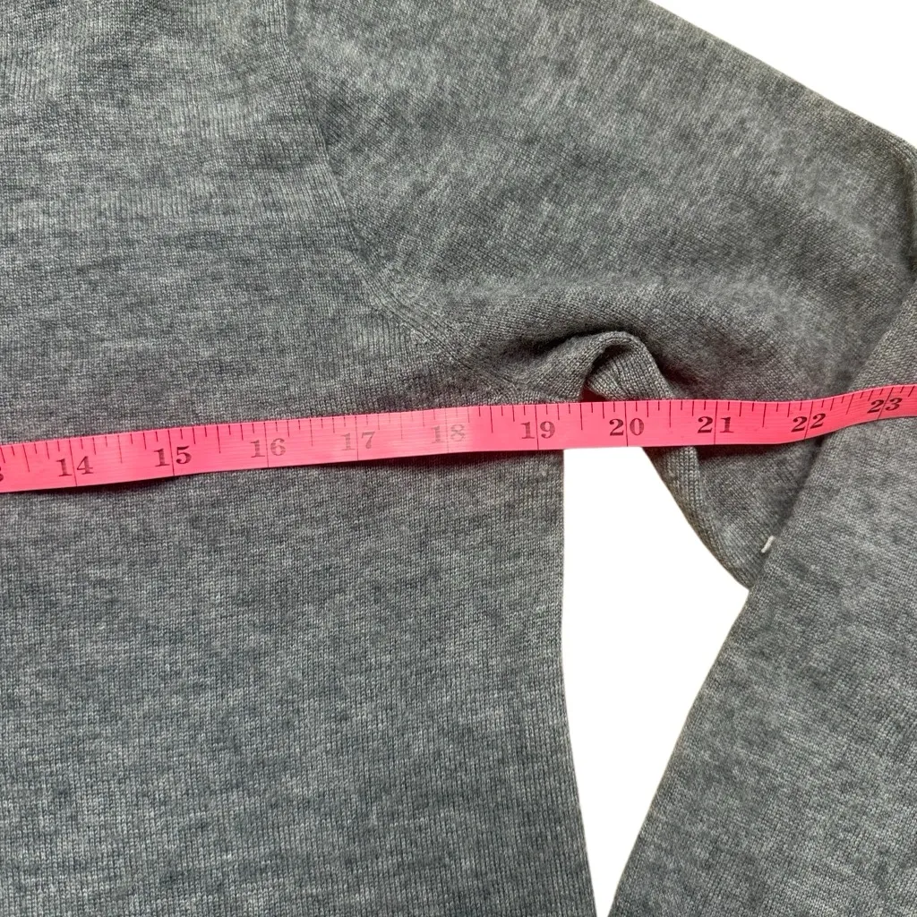 90s Vintage J Crew Gray Italian Cashmere Crewneck Sweater Small - Image 5