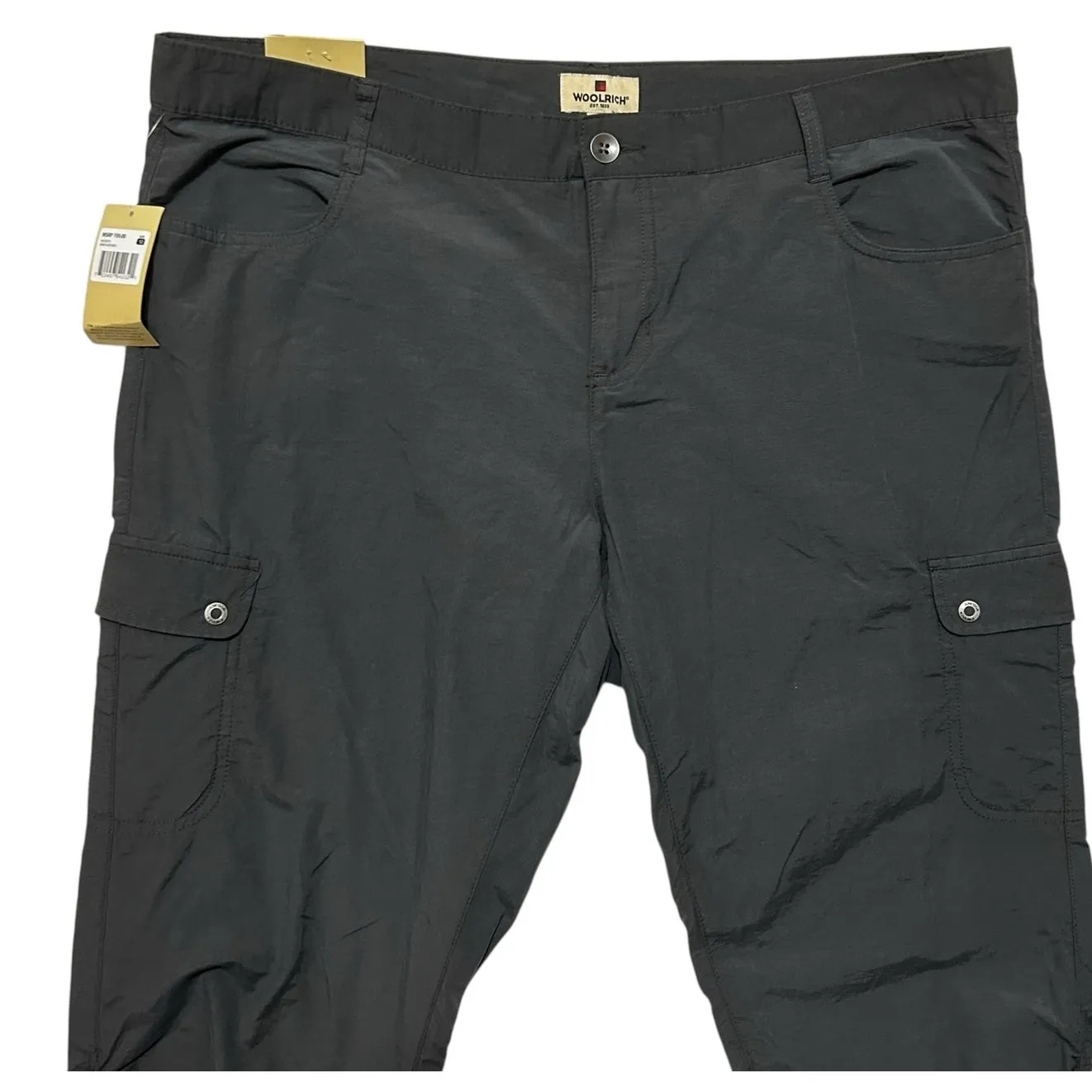 Woolrich Women Capri Cargo Pants‎ 12 Smokey Gray Outdoor Hiking Lightweight NEW - Image 4