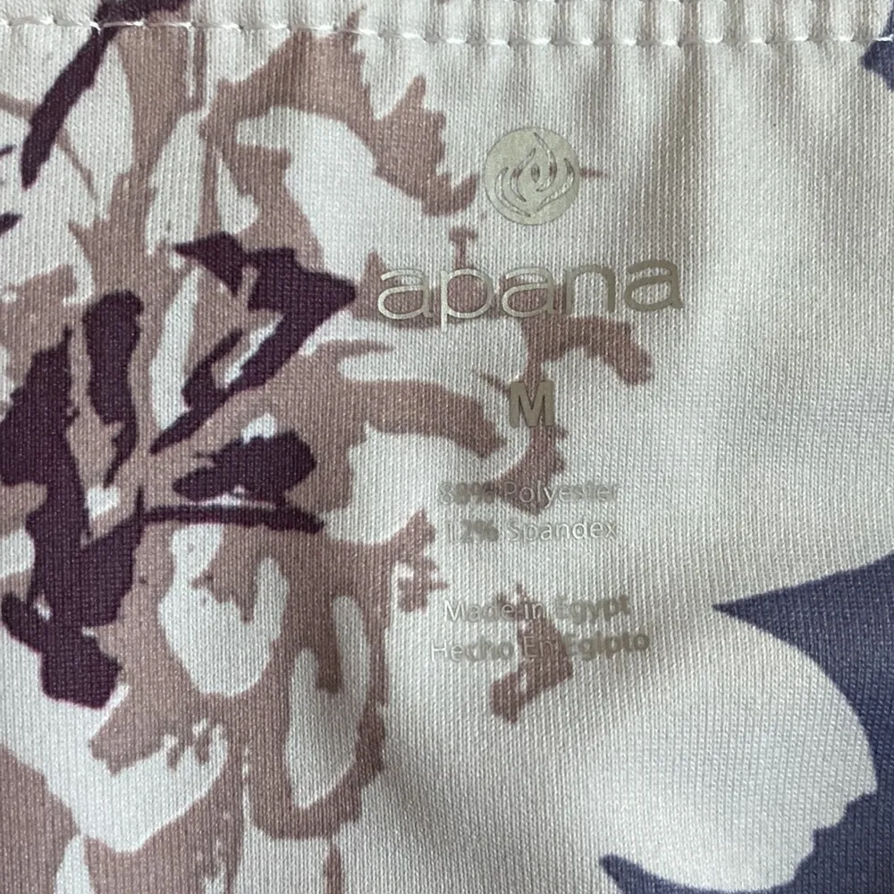 Apana‎ 7/8 floral print leggings stretch workout midrise medium yoga flowers - Image 2