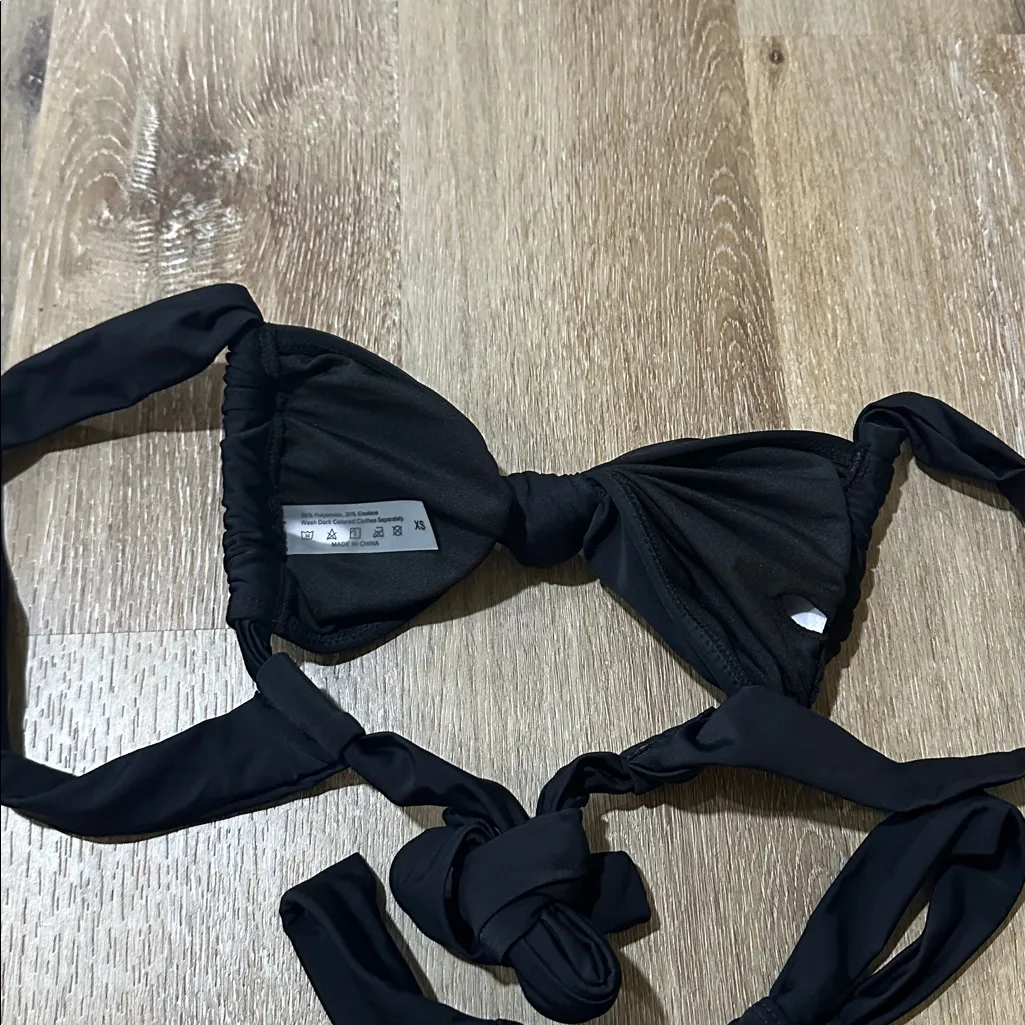 Black Bikini Set cheeky bottoms Size XS - Image 2