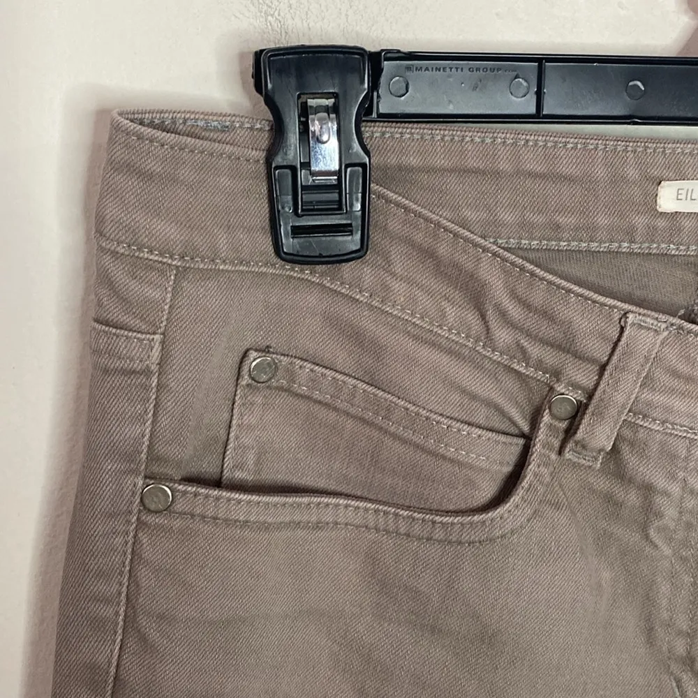 Eileen Fisher straight leg taupe organic cotton blend jeans size S - Image 5
