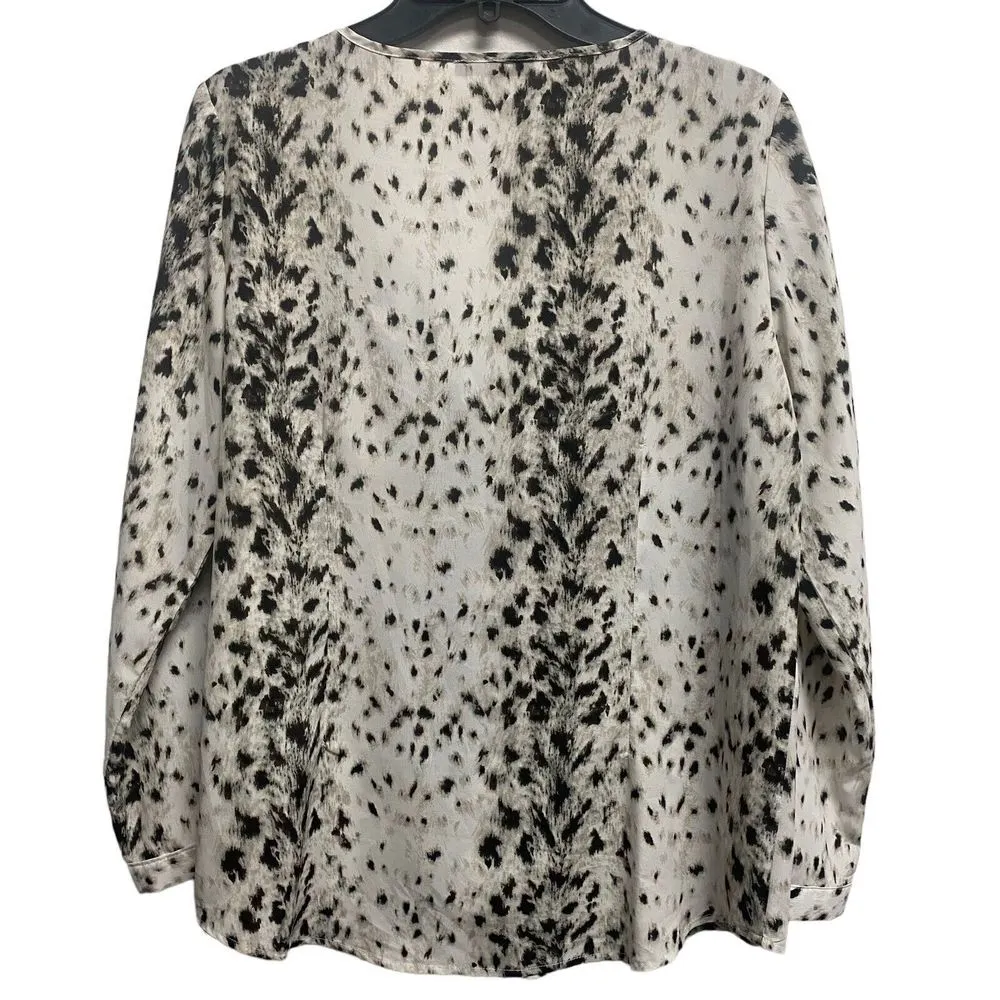 Violet & Claire Women’s Large Sheer Animal Print Top Blouse Hidden Button - Image 7