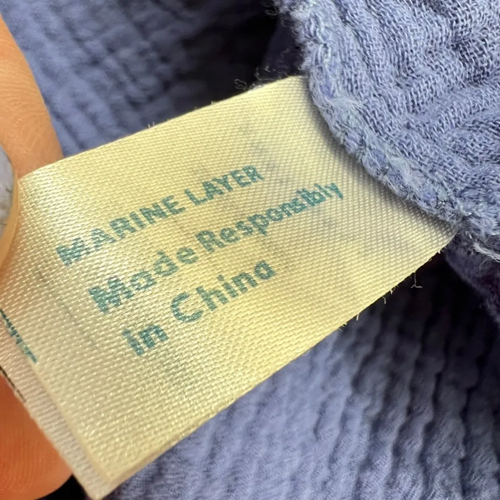 Marine Layer Corinne Colorblock Maxi Dress Multicolor Cotton Gauze Size Medium - Image 10