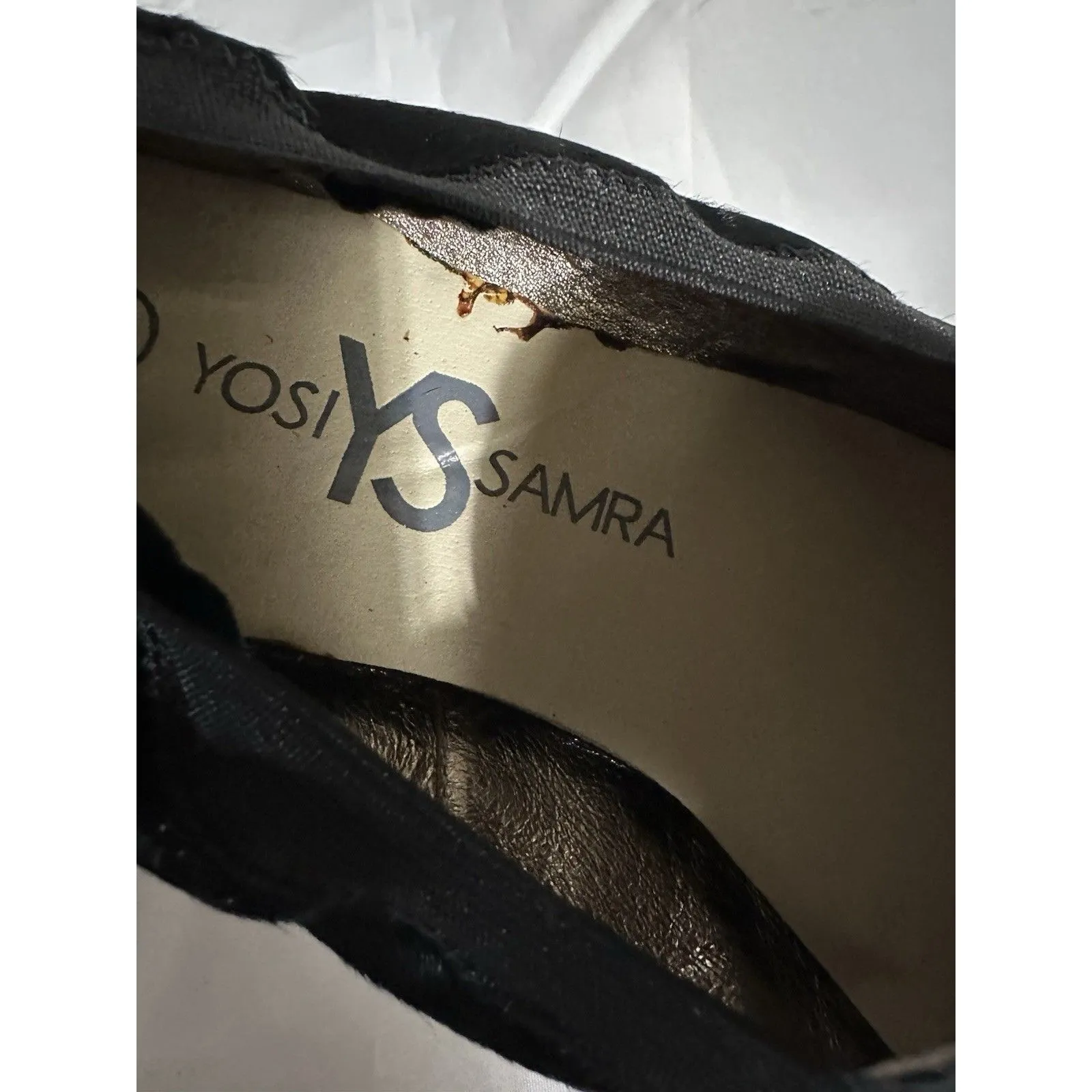 Yosi Samra Black Calf Hair Patent Leather Preslie Ballet Slip on Loafer Size 9 - Image 5