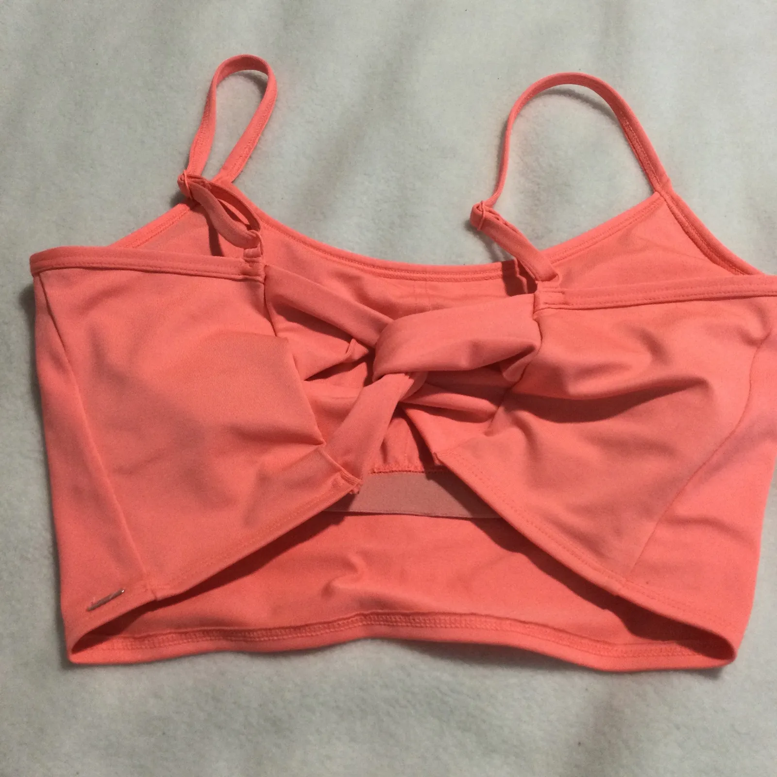 PINK Victoria's Secret Coral Knot Front Crop Bralette Tank Top Women's S - Image 3