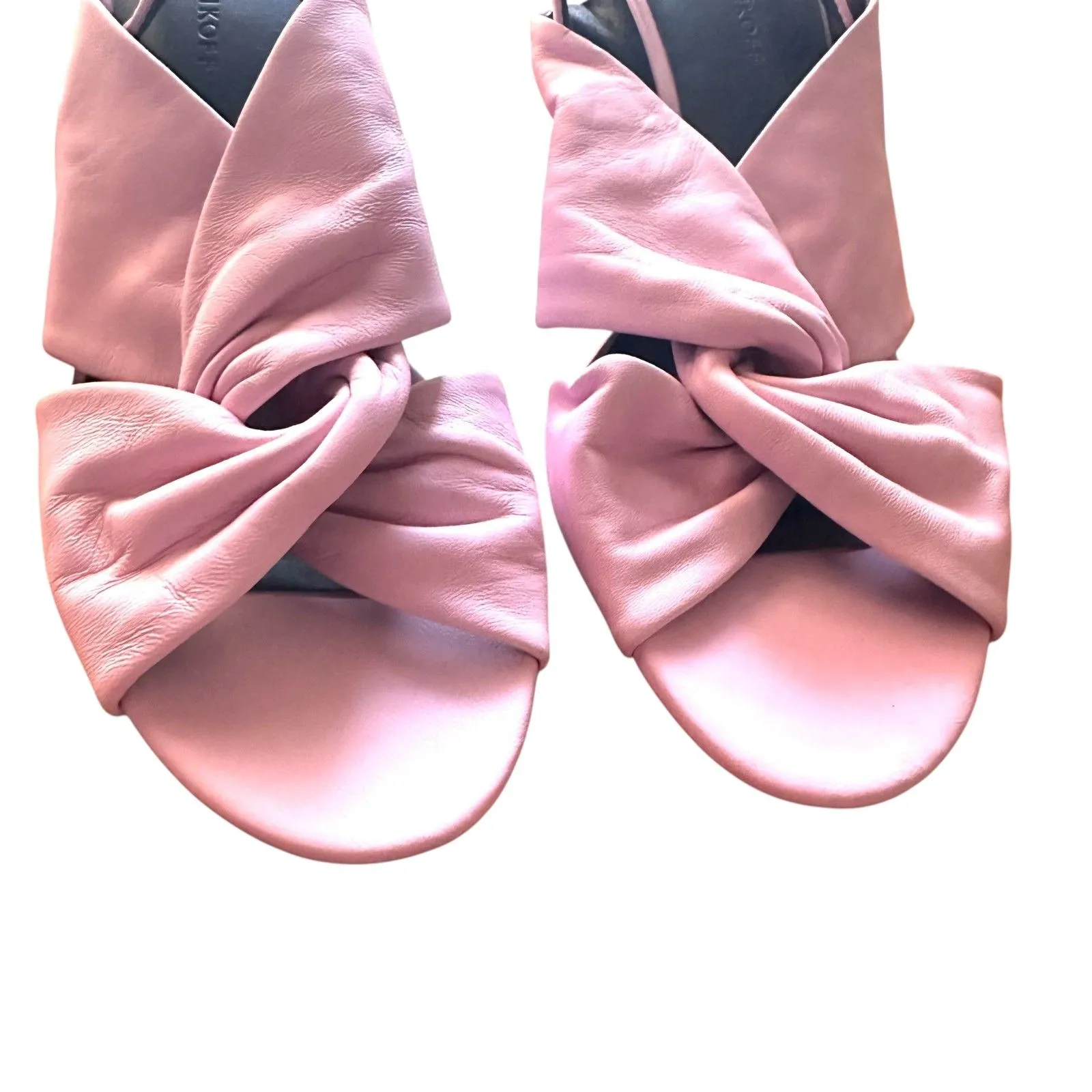 NWOT REBECCA MINKOFF Agata Leather Knot Slingback Sandals Pink Sz 9 - Image 5