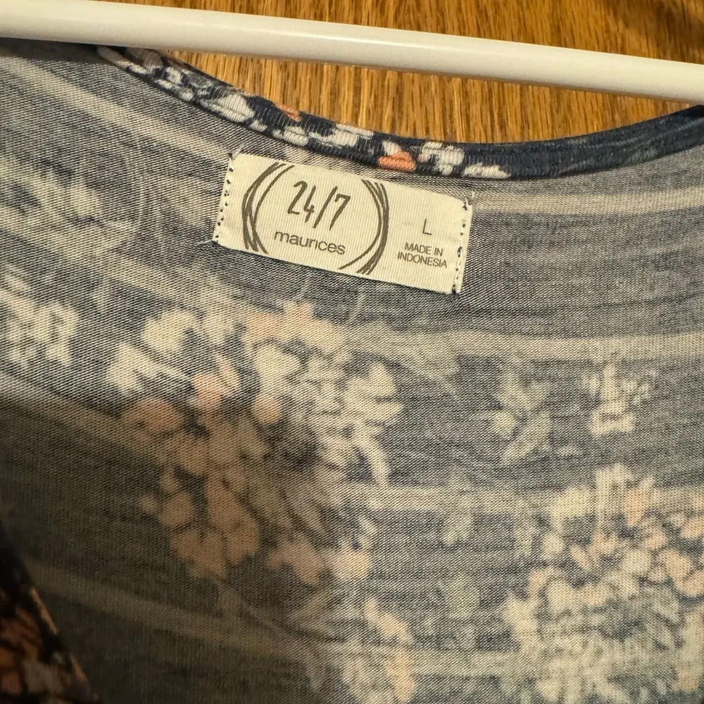 Maurice’s 24/7 dress blue stripes with flowers - Image 3