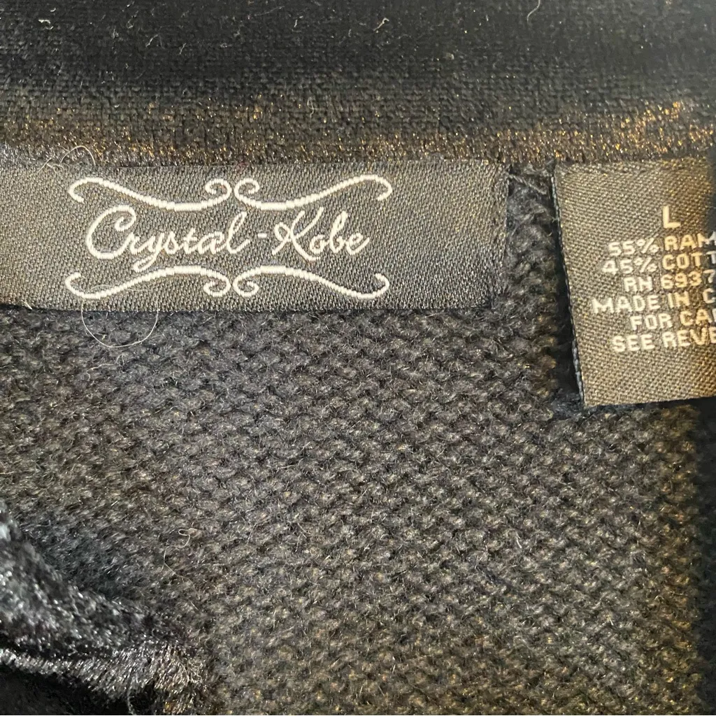 Crystal Kobe Xmas Christmas sweater size large Black - Image 4