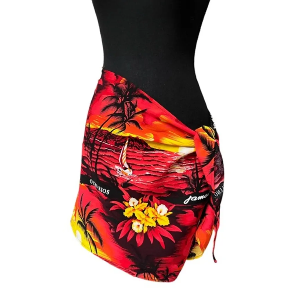 Colorful Swim Sarong Coverup Jamaica Red Size undefined - Image 4