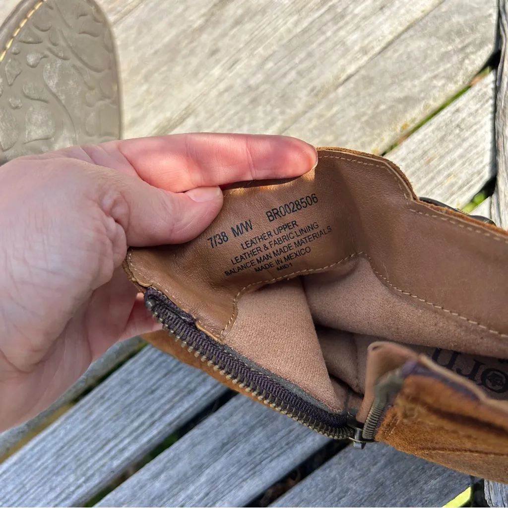 Born Børn‎ Morocco Bootie, Leather Suede, Brown Zip Boot, Size 7 - Image 11