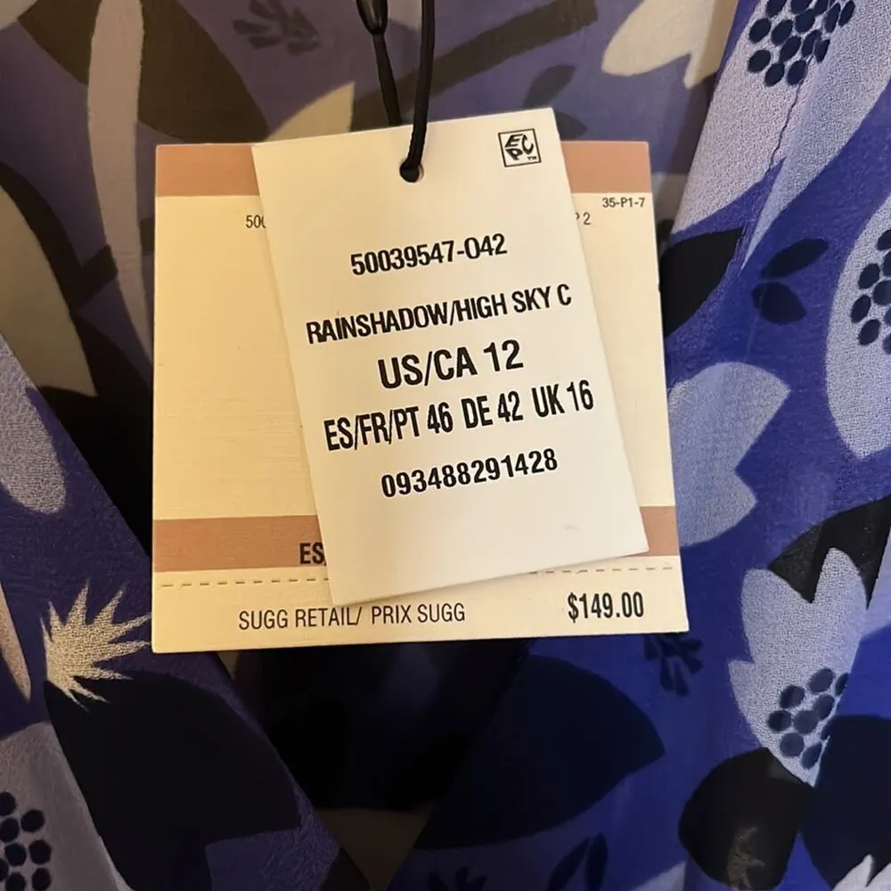 Anne Klein V-Neck 3/4 Sleeve Floral Print Chiffon Midi Dress Size 12 - Image 6