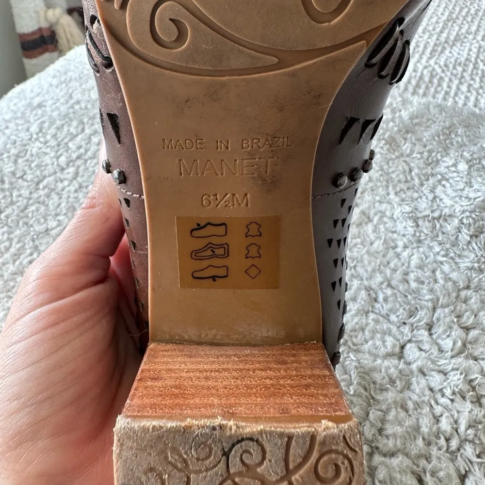 Manet leather studded slip on heeled mules - Image 8