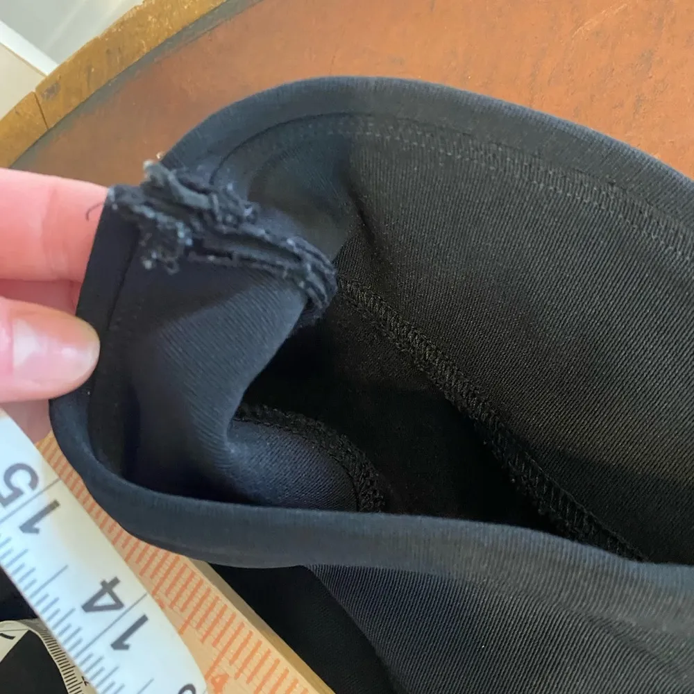 BOSTON PROPER black ponte knit high rise pull on wide leg pants size medium LONG - Image 6