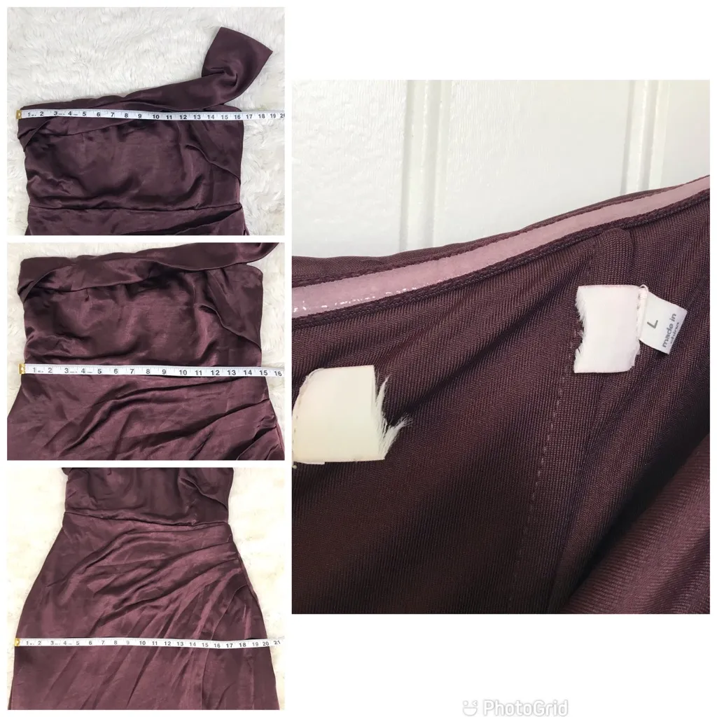 New ASTR The Label Gwyneria Off The Shoulder Midi Dress Fitted Eggplant XS Large - Image 13