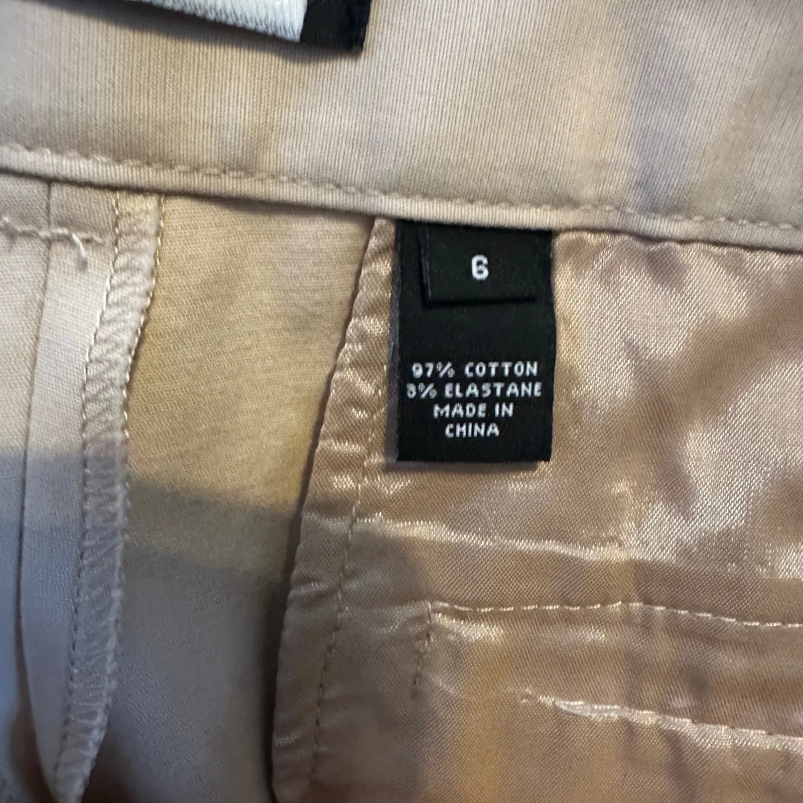 Saks Fifth Avenue Womens Tan Straight Leg Dress Pants Size 6 Cotton Blend - Image 4