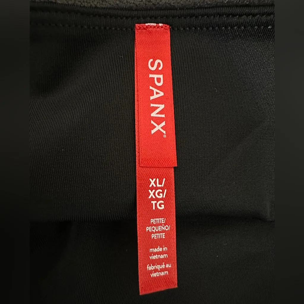 NWT SPANX Faux Leather Moto Leggings Petite XL High Waist Shaping - Image 10