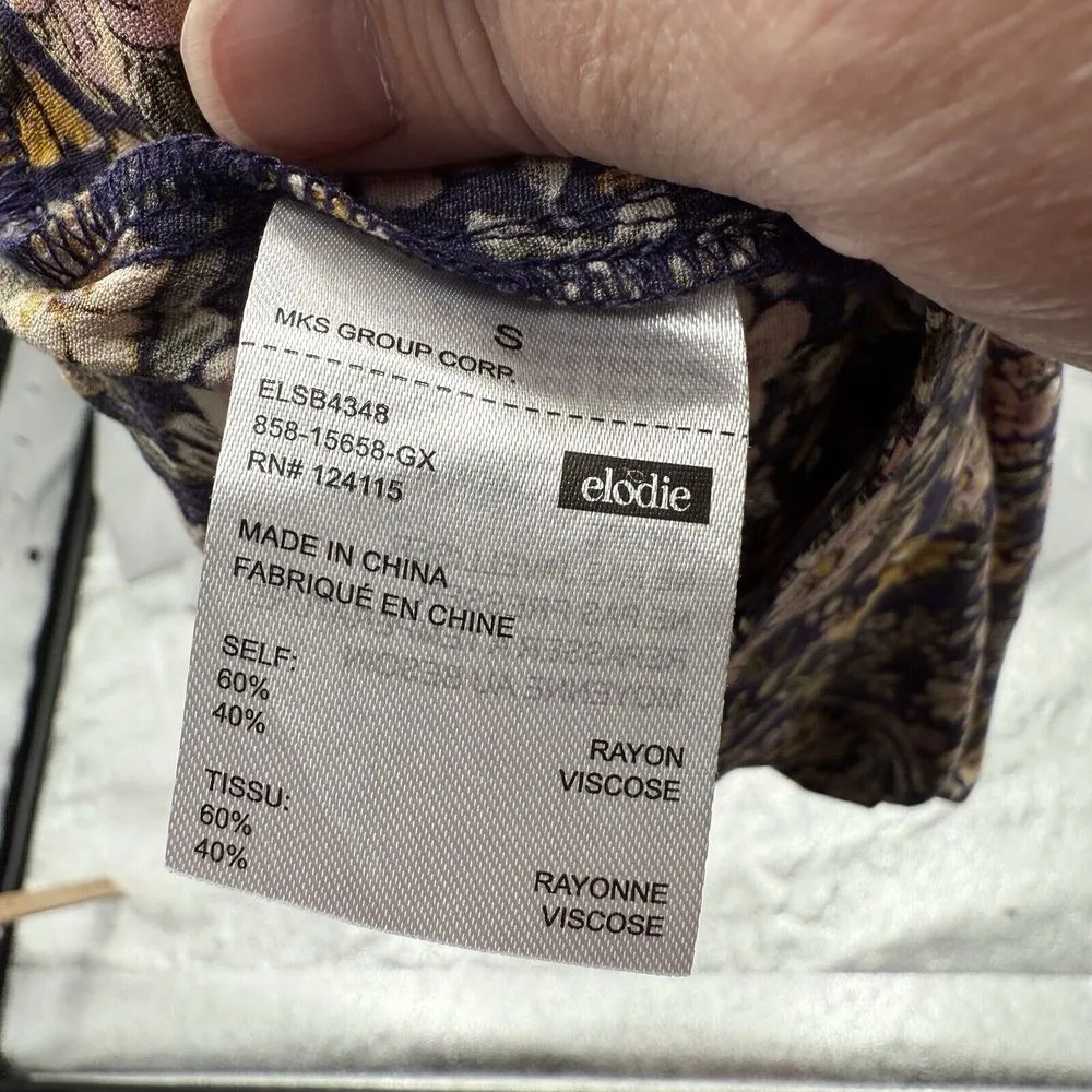 Elodie Skirt Womens S Purple Floral Cutout Flat Front Side Zip Short Length Mini - Image 3