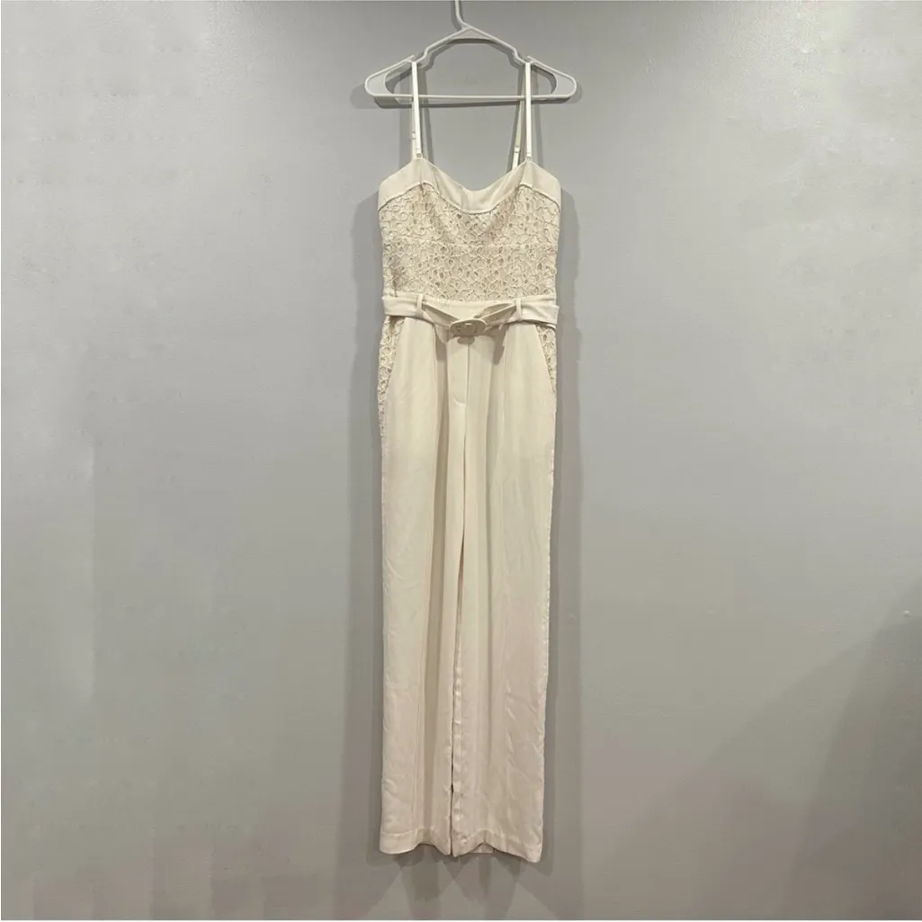 Jonathan Simkhai Zaid Lace Detail Jumpsuit 10 White - Image 2