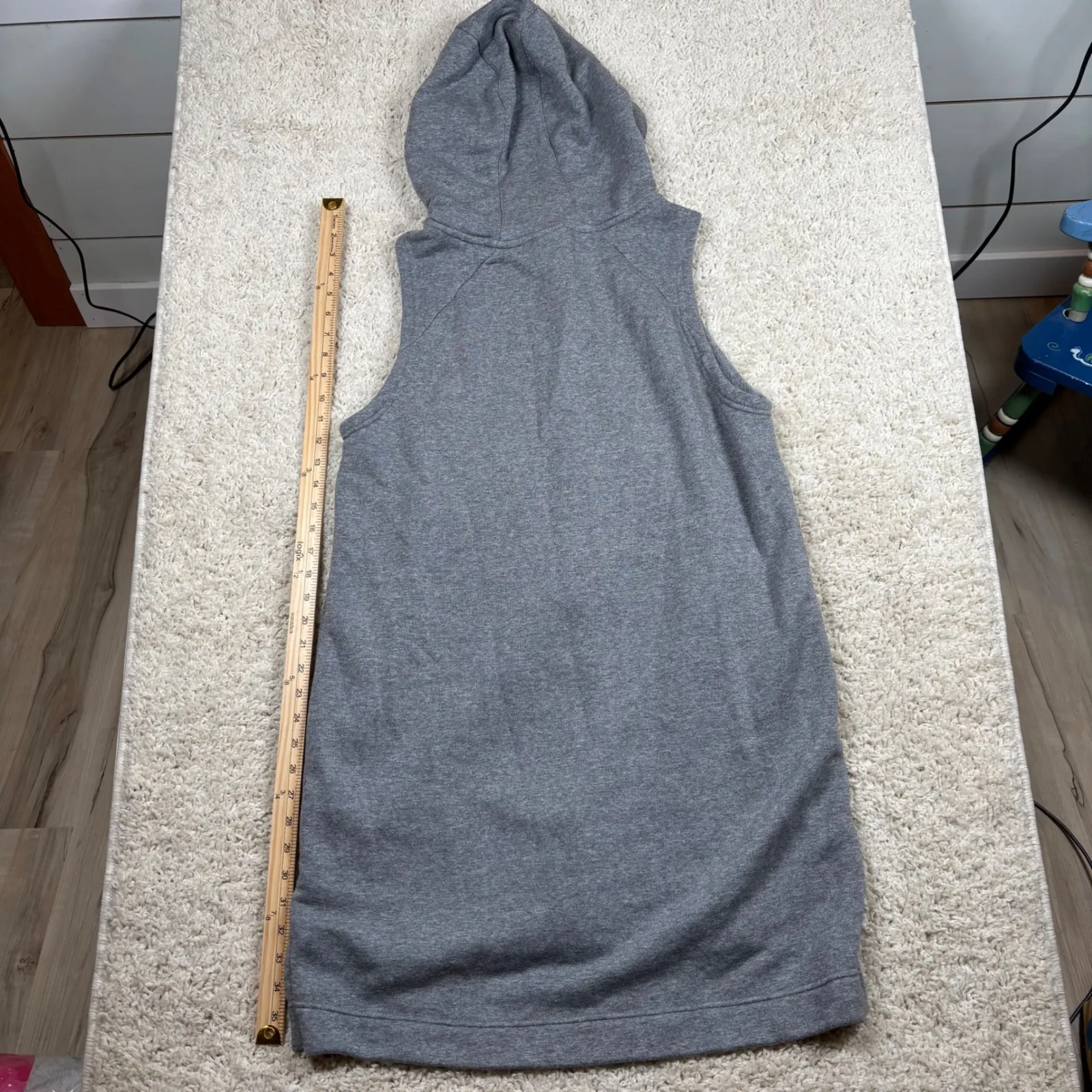 Nike Women's Sleeveless Full Zip Hoodie Gray Size XL Athleisure Sportswear - Image 9