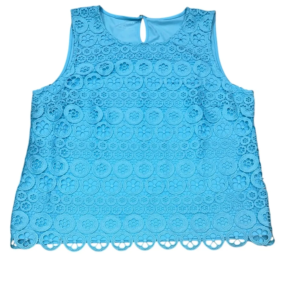NWOT Talbot’s Blue Lace Front Sleeveless Shell Size XL - Image 3
