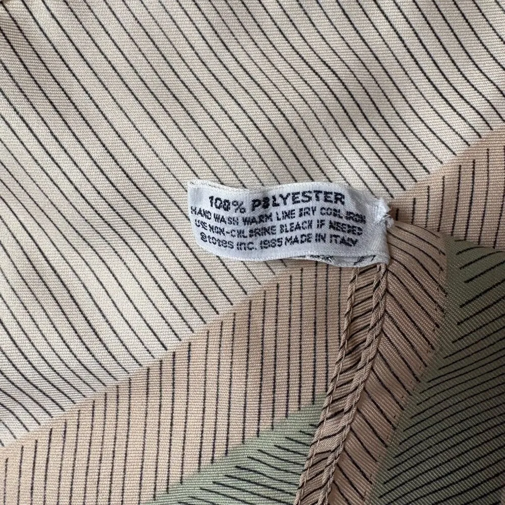 Vtg Totes pastel geometric print rain scarf water repellent made in Italy 26" Pink - Image 4