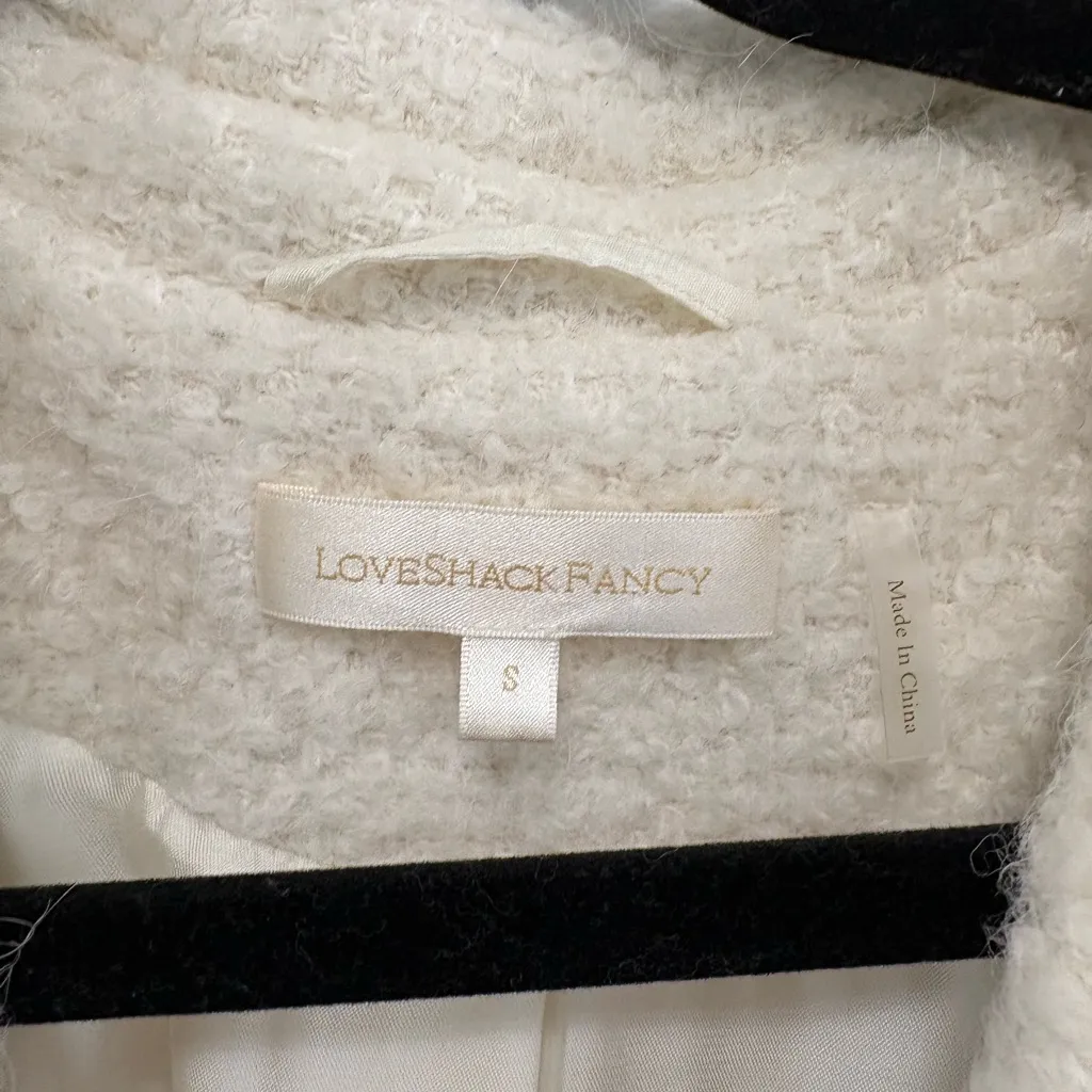 LoveShackFancy Cream Textured Jacket - Image 2