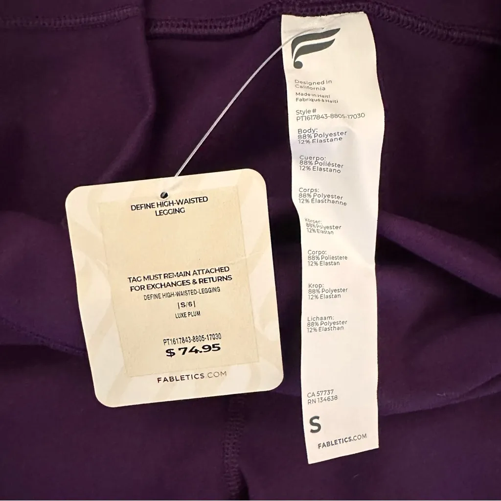 Fabletics PowerHold Deep Purple Leggings - Image 7
