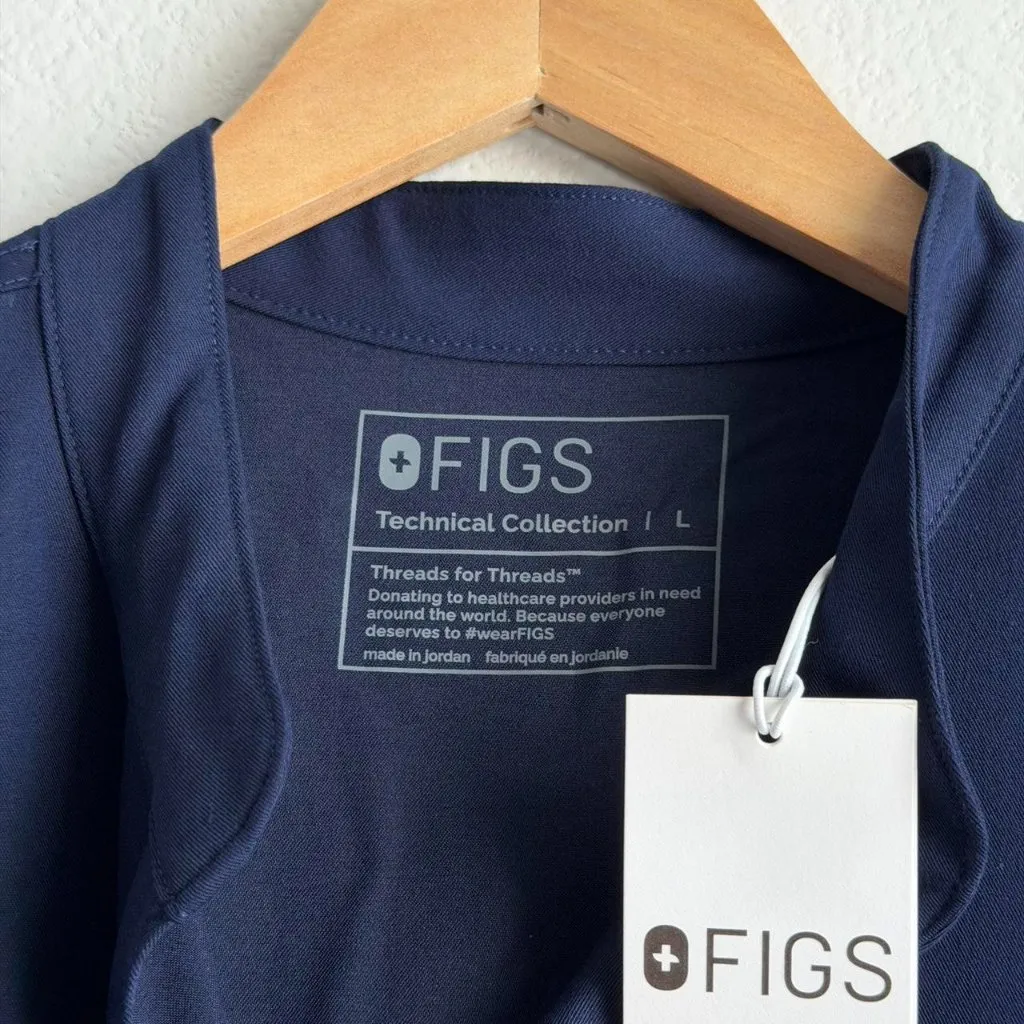 FIGS  Rafaela Oversized Scrub Top in Navy, Size Large - Image 8