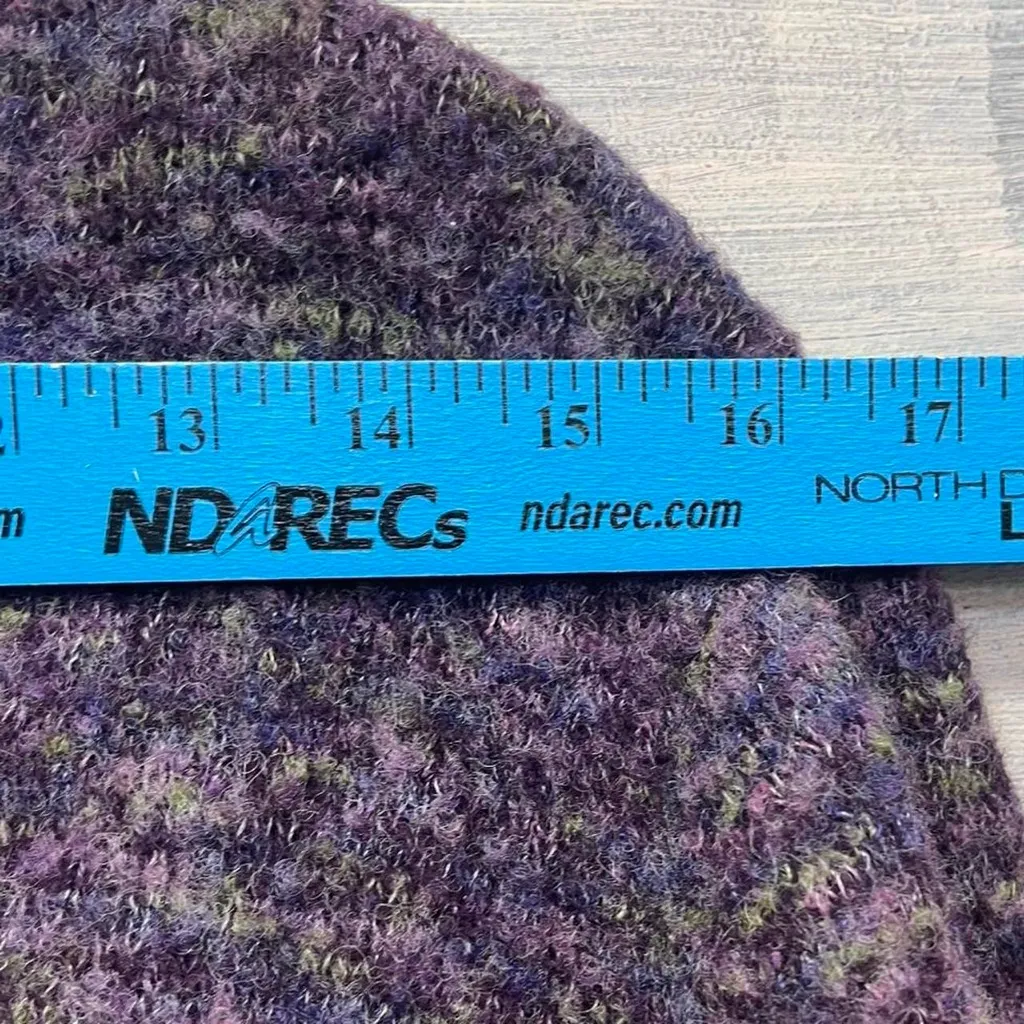 Casual Corner Annex Women's Heathered Purple Button Down Wool Cardigan 1X Plus - Image 8