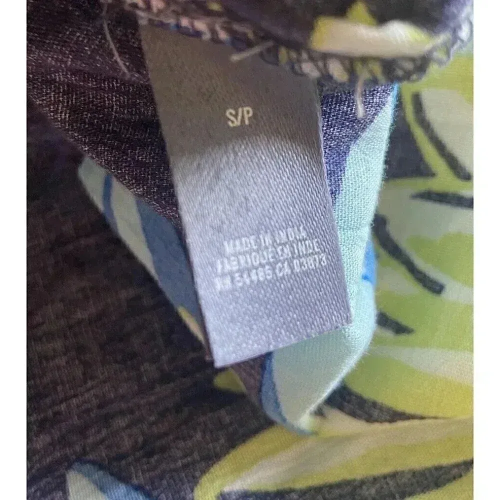 Aerie Gauzy Cotton Floral Tassel Swim Cover Dress Size S Blue Green Boho‎ Beach - Image 10