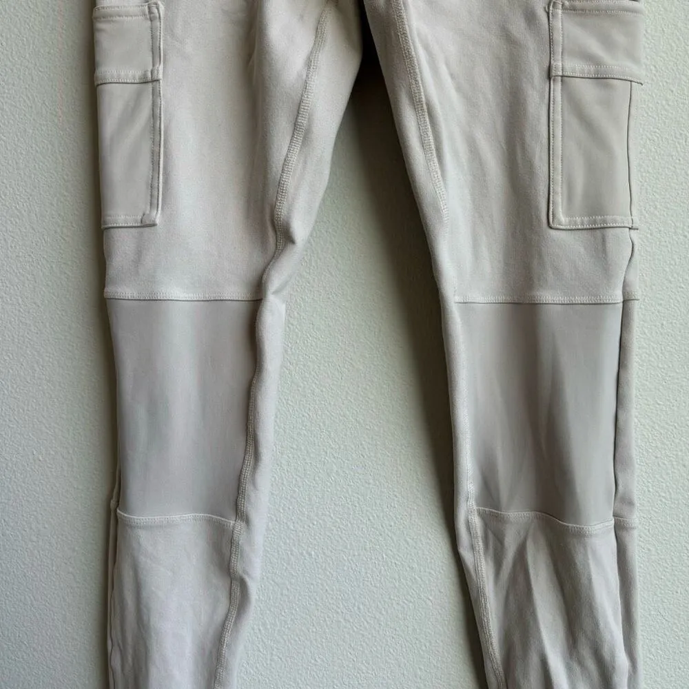 Alo Yoga Cargo White Cream Soft High Waisted Leggings Size Small Full Length - Image 3