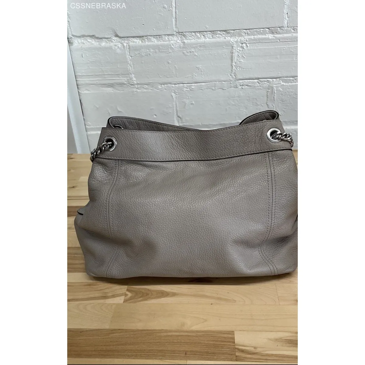 Michael Kors Gray Pebble Leather Jet Set Chain Strap Double Shoulder Bag -M - Image 5