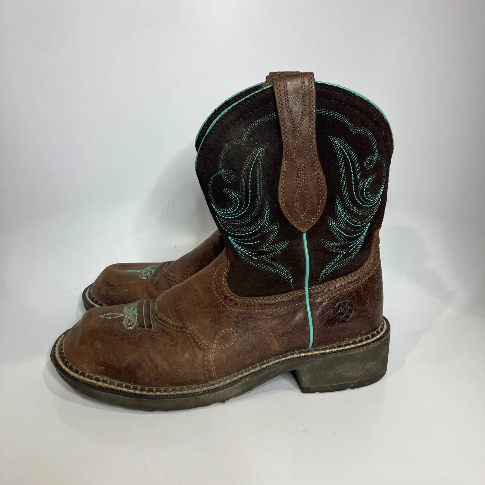 Ariat FatBaby heritage dapper western boots brown leather women's size 9.5 - Image 5