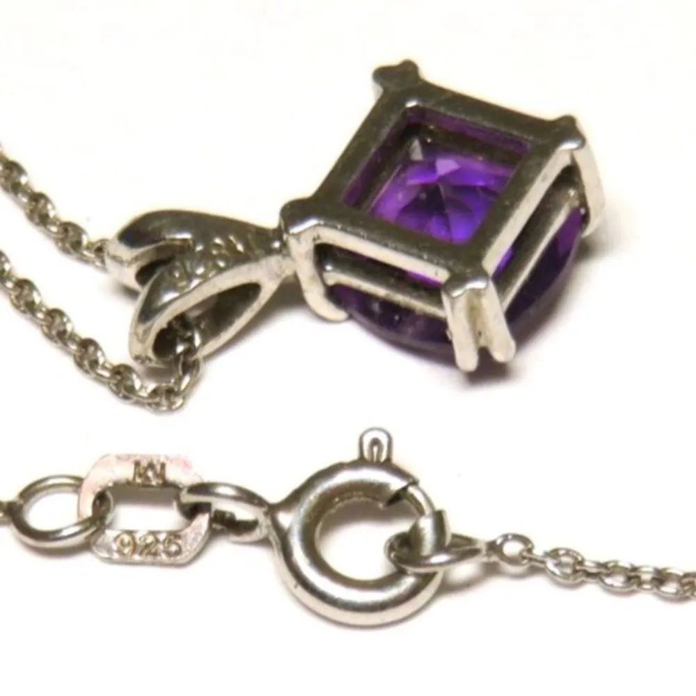 Cushion Cut Amethyst Sterling Silver Necklace - Image 6