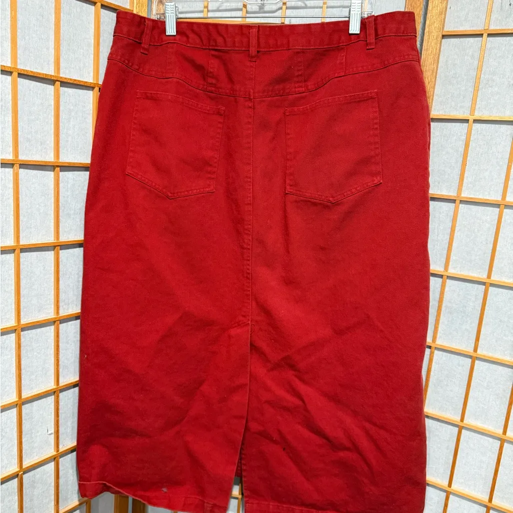 Elegant Red/auburn Women's denim Skirt - Image 4