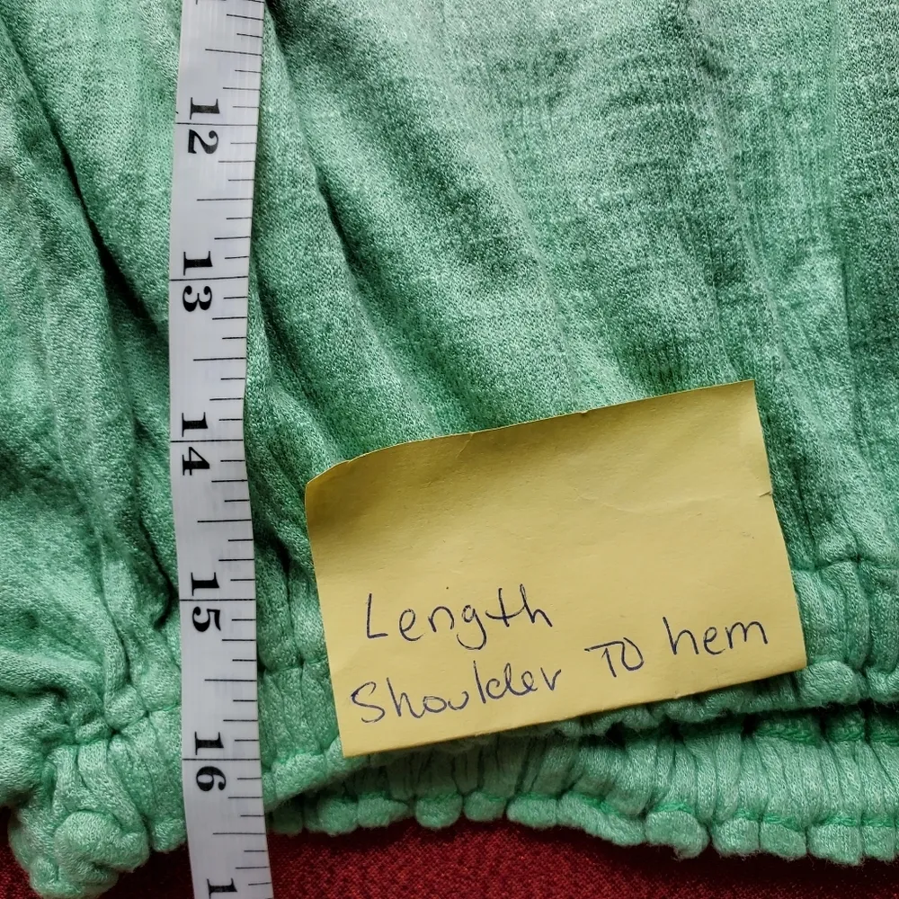 𝅺Free People croa Lee sea foam green ombre ruffle top size XS - Image 5