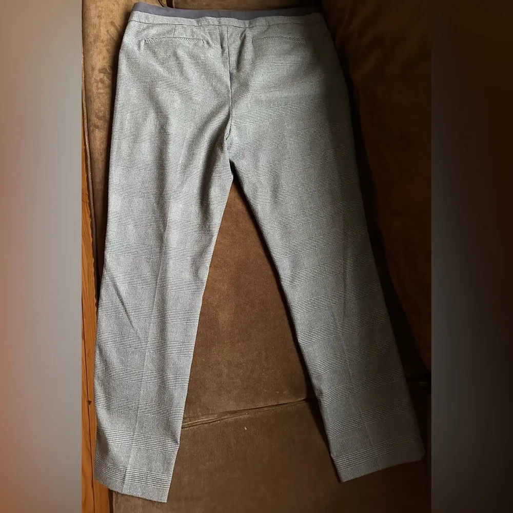 Willi Smith Black & Gray Checkered Dress Pants W Stripe Waist Straight Leg SZ 12 - Image 3