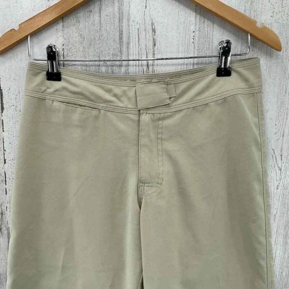 Patagonia Crop Hiking Pants Women 4 Khaki Tan Polyester Hook Loop Closure Pocket - Image 3