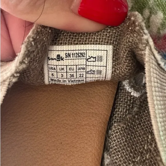 SANUK x Grateful Dead Tie Dye Hemp Slip On Foam Comfort Blue Green Pink Size 6 - Image 5