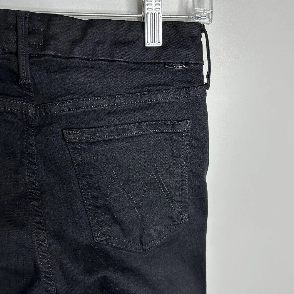 Women's MOTHER Size 26 Looker Ankle Frat Guilty As Sin Black Distressed Jeans‎ - Image 6