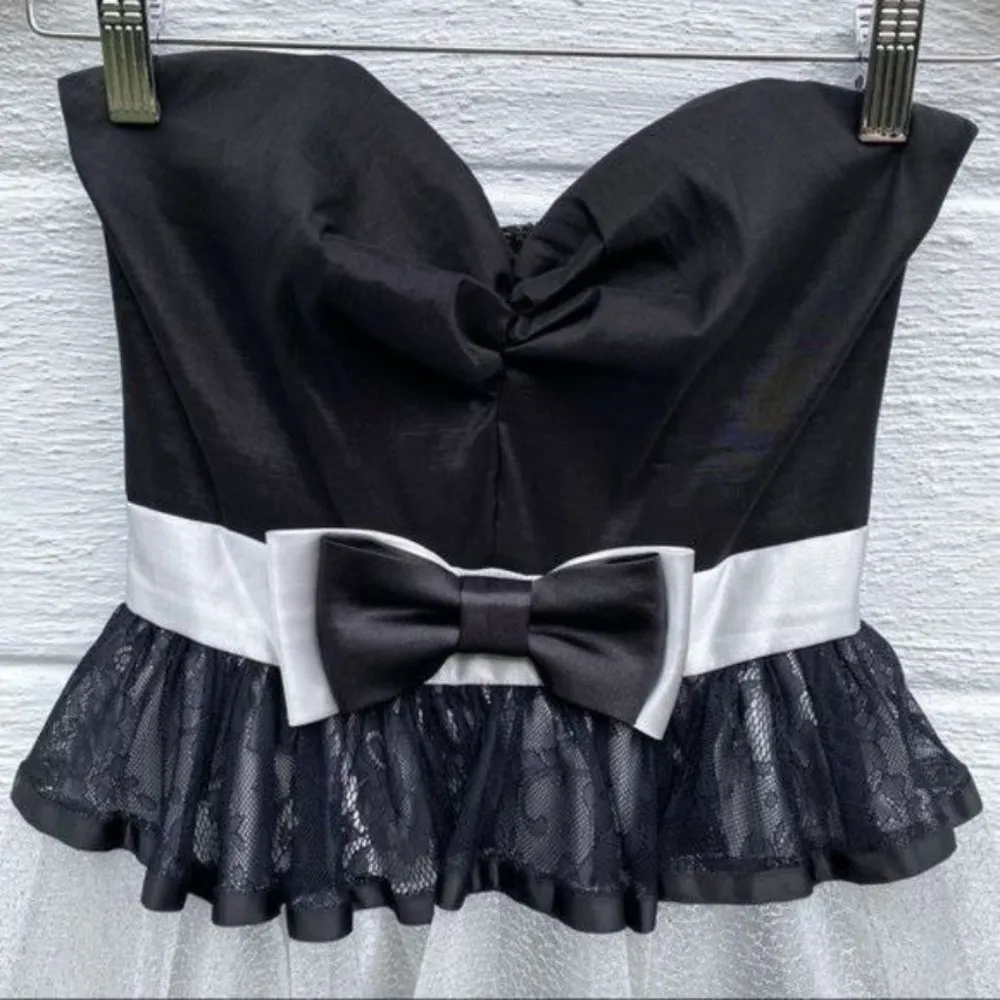 Vintage Gunne Sax Jessica McClintock Satin and Lace Prom Party Dress - Image 8