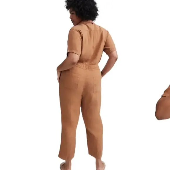 NWT MATE Linen Short Sleeve Jumpsuit in Sedona size‎ Small - Image 2