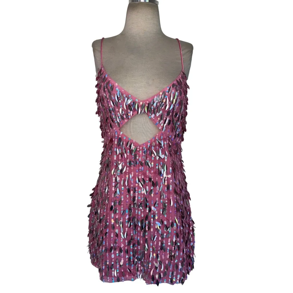 Retrofete Annistyn Dress in Fondant Pink Large New Womens Mini Embellished - Image 5