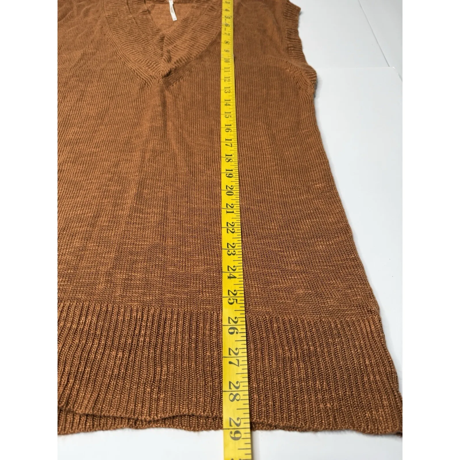 Free People Hannah Vest Size XS Oversize Slouchy Layer Tunic Top Burnt Orange - Image 4