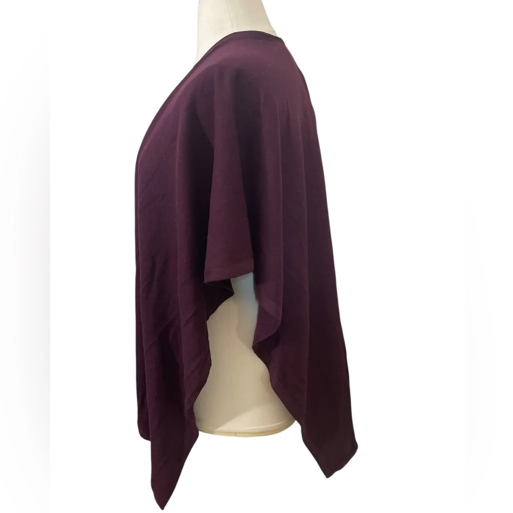 Chico's Sweet Shiraz faux suede trim shawl Poncho - Image 2