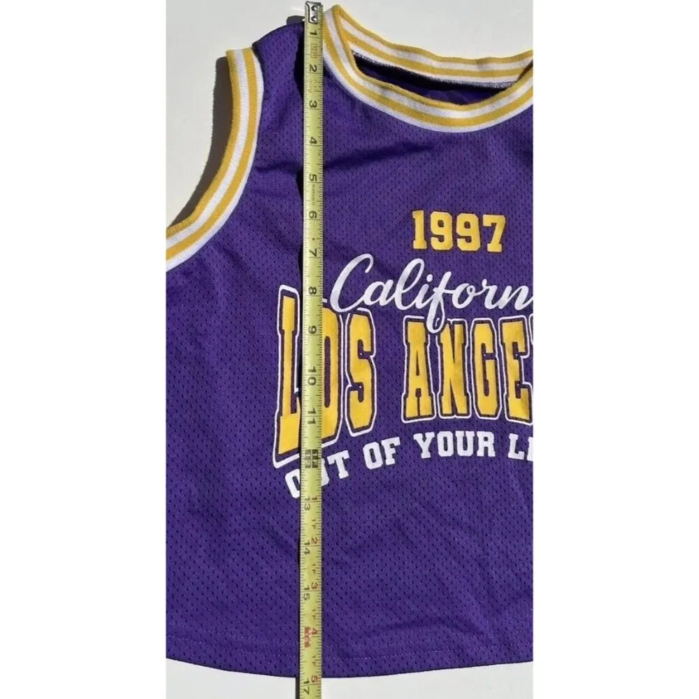 NBA Los Angeles Lakers Jersey Shoulders Cropped Womens T - Image 4