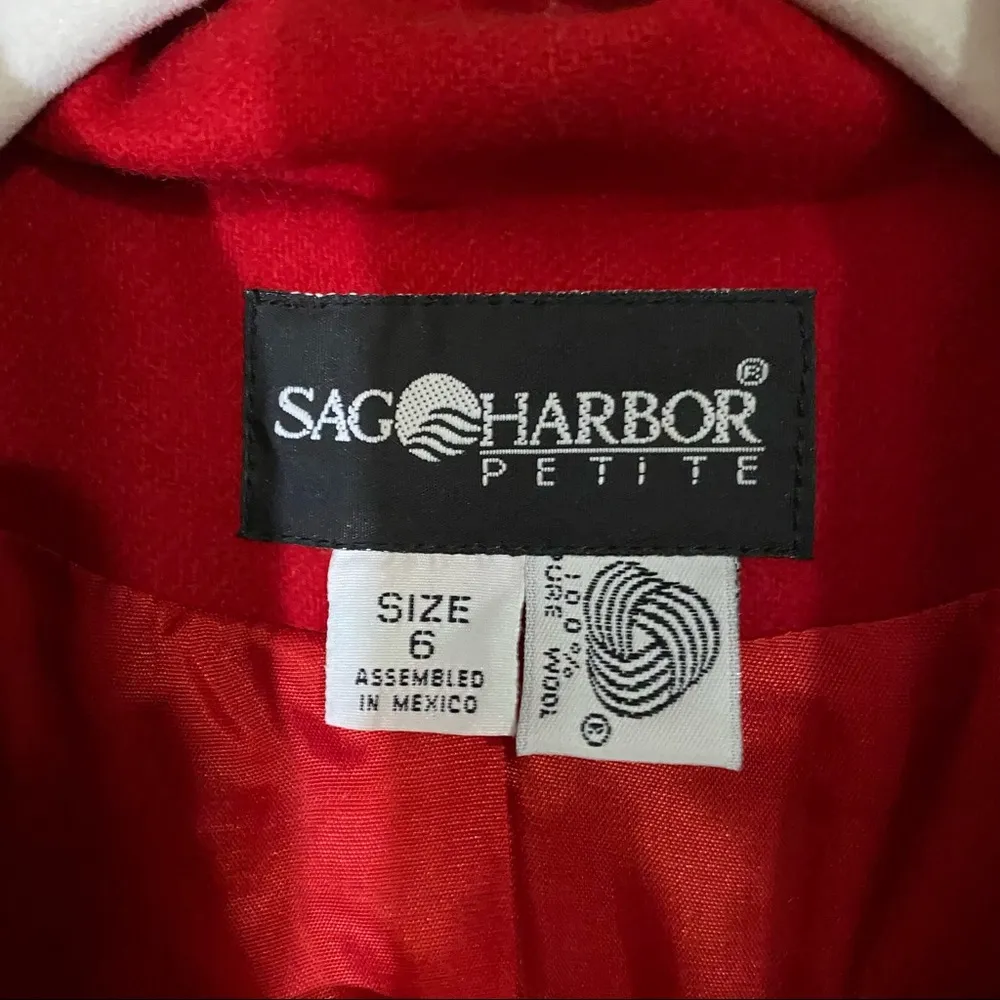 Vintage Red Button Down Sag Harbor Blazer Women’s Size Medium 6 Classic Jacket! - Image 4